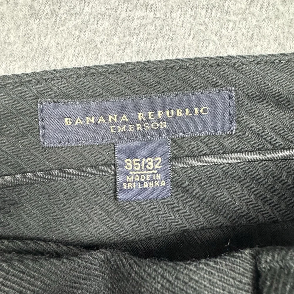 Banana Republic Emerson Dress Pants Mens 35x32 Black Wool Business Casual Work